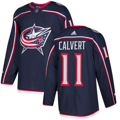 Adidas Men Columbus Blue Jackets #11 Matt Calvert Navy Blue Home Authentic Stitched NHL Jersey->columbus blue jackets->NHL Jersey